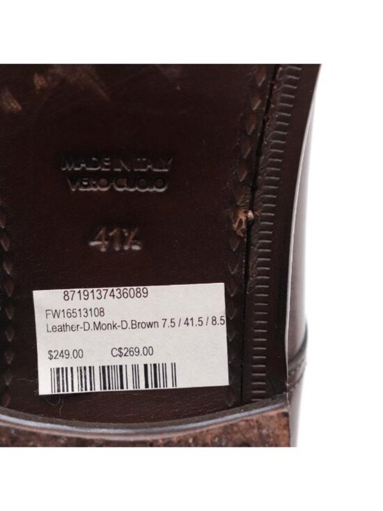 Suitsupply Double Monk Strap Shoes Men\'s Size 8.5 Dark Brown Leather Italy main image 8